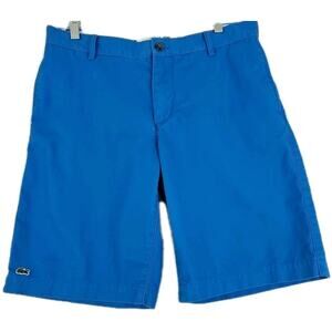 Lacoste ~Men's 32~ Royal Blue Chino Regular Fit Casual Preppy Shorts Cotton.